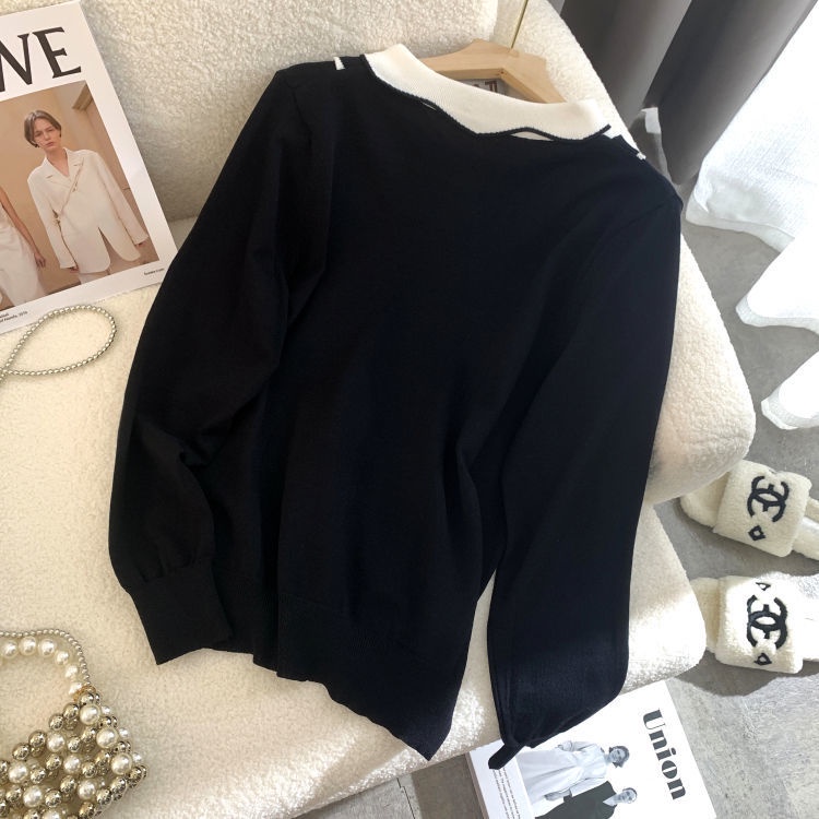 Áo sweater Giả Hai Lớp Dáng Ôm Thời Trang Mùa Thu Cho Nữ