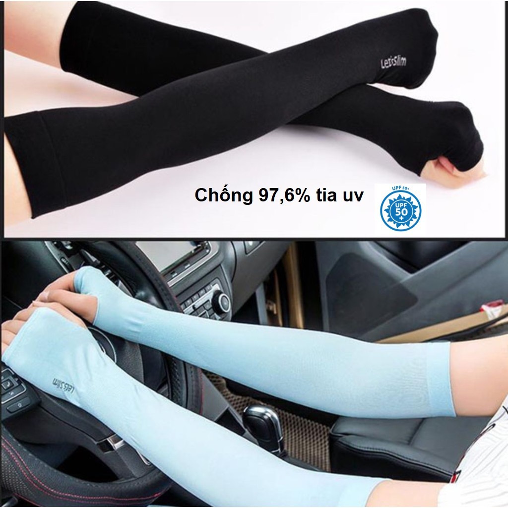 [Deal Sốc] Bộ 2 Ống Tay Chống Nắng {Hàng Hè} Găng Tay Chống Nắng Xỏ Ngón Hàn Quốc Let's slim Đủ Màu Dày Dặn Ngăn Tia UV