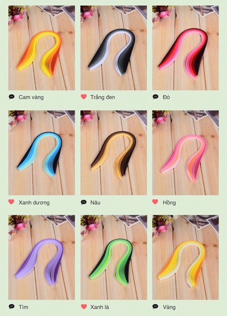 Giấy Quilling mix theo tone dài 39cm