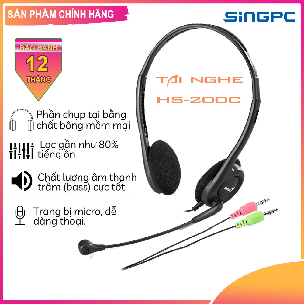 Tai Nghe Có Dây Genius HS-200C  - Hàng chính hãng
