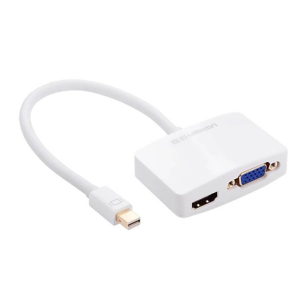 Bộ chuyển Mini Displayport to VGA/HDMI Adapter Ugreen (Trắng) - Hàng Chính Hãng