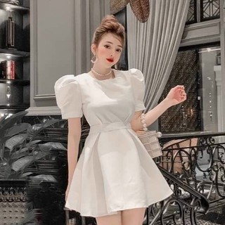 Đầm Xòe Cổ Tròn Tay Phồng Sang ChảnhLung Linh Phù Hợp Với Mọi Bữa Tiệc