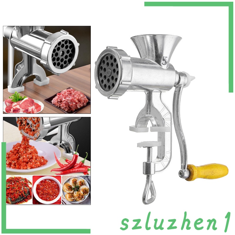 [Hi-tech]  Stainless Steel Manual Meat Grinder Mincer Tool Table Hand Crank Sausage L