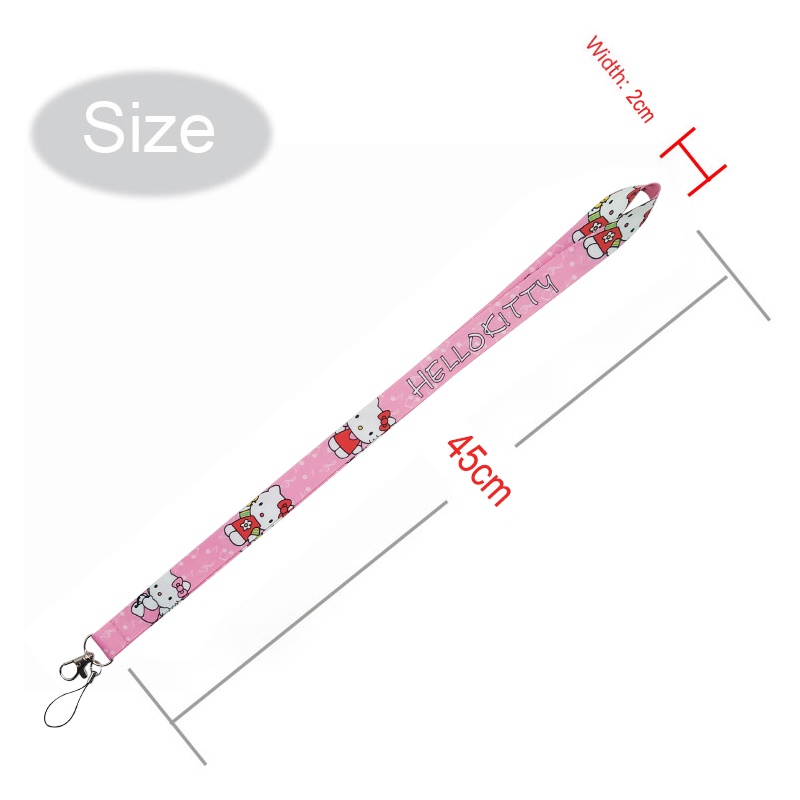 Dây Đeo Cổ+Móc Chìa Khóa Họa Tiết Hello Kitty 3D Bằng Silicon Chống Rơi Tiện Dụng Cho Điện Thoại