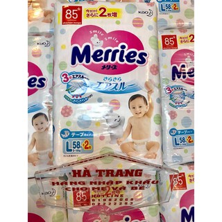 Bỉm Merries Nội địa size L dán 50+2 miếng (9-14kg)