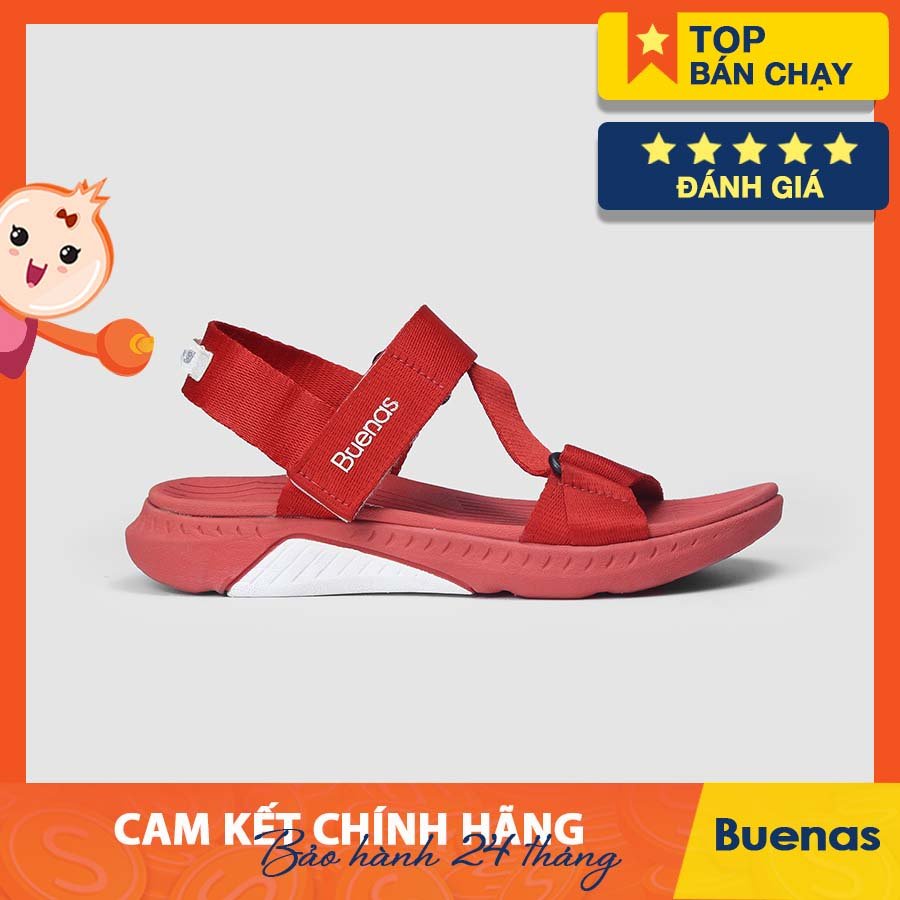 GIÀY SANDAL ĐI HỌC - BUENAS CHÍNH HÃNG F7 ĐỎ SIZE 39, 40, 41, 42, 43 [GIÀY SANDAL NAM NỮ]