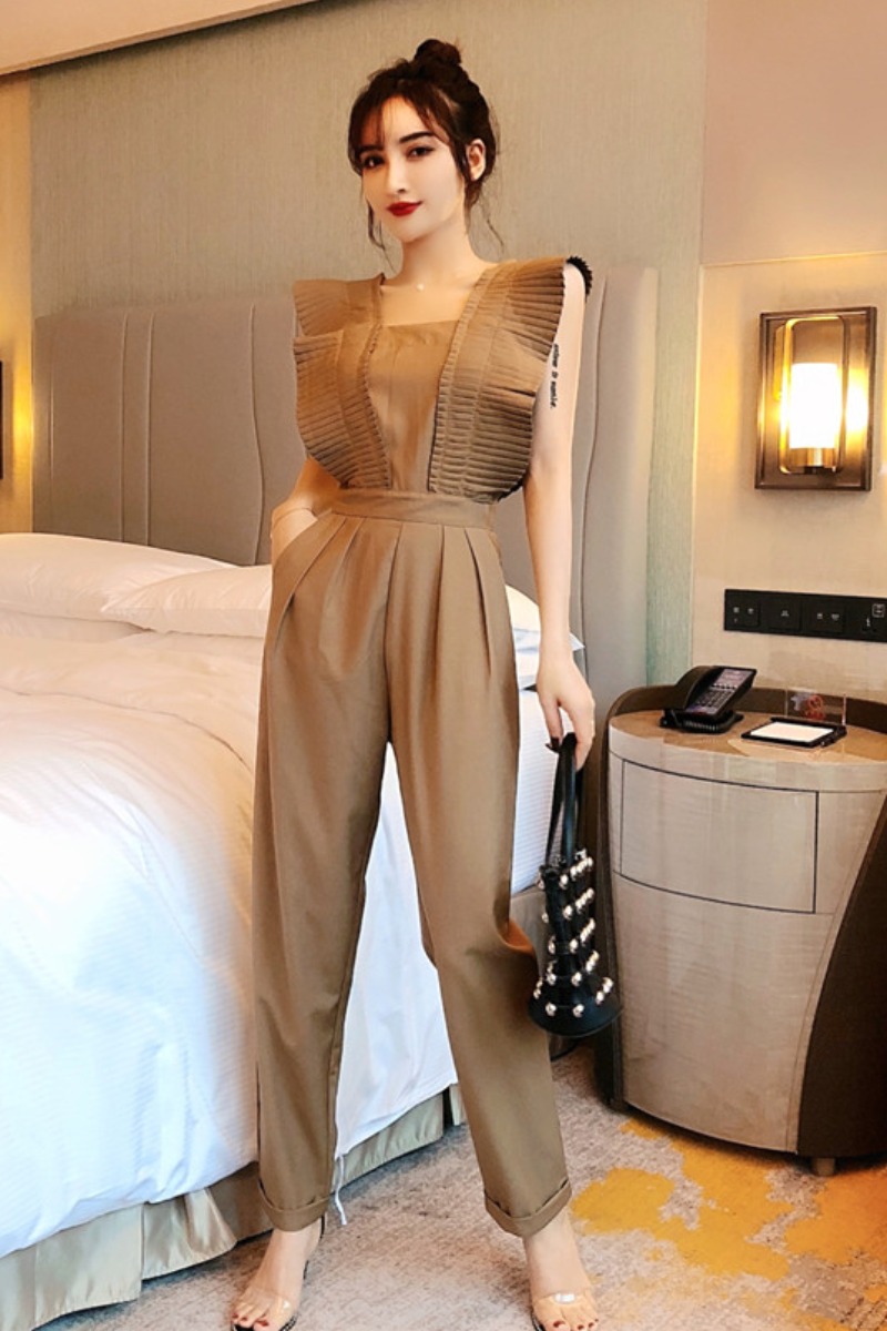 Jumpsuit Ống Rộng Lưng Cao Thời Trang Cá Tính 2021