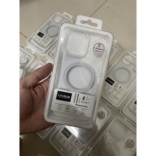 Ốp lưng likgus trong cứng viền dẻo ip 12 , 12 pro , 12 pro max ,13 , 13 pro, 13 pro max hỗ trợ sạc không dây magsaf
