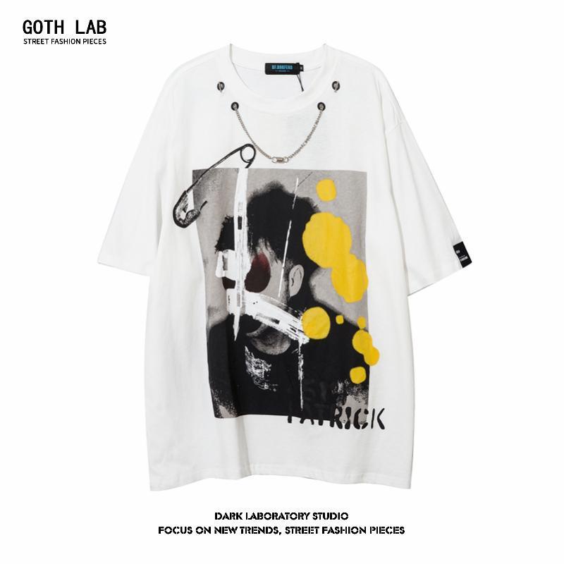 Áo Thun Cotton Ngắn Tay Dáng Rộng Thời Trang Retro Cá Tính Cho Nam Nữ