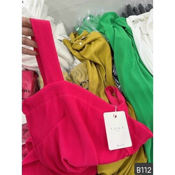 Đầm ôm body hai dây thun gân dáng dài nhiều màu