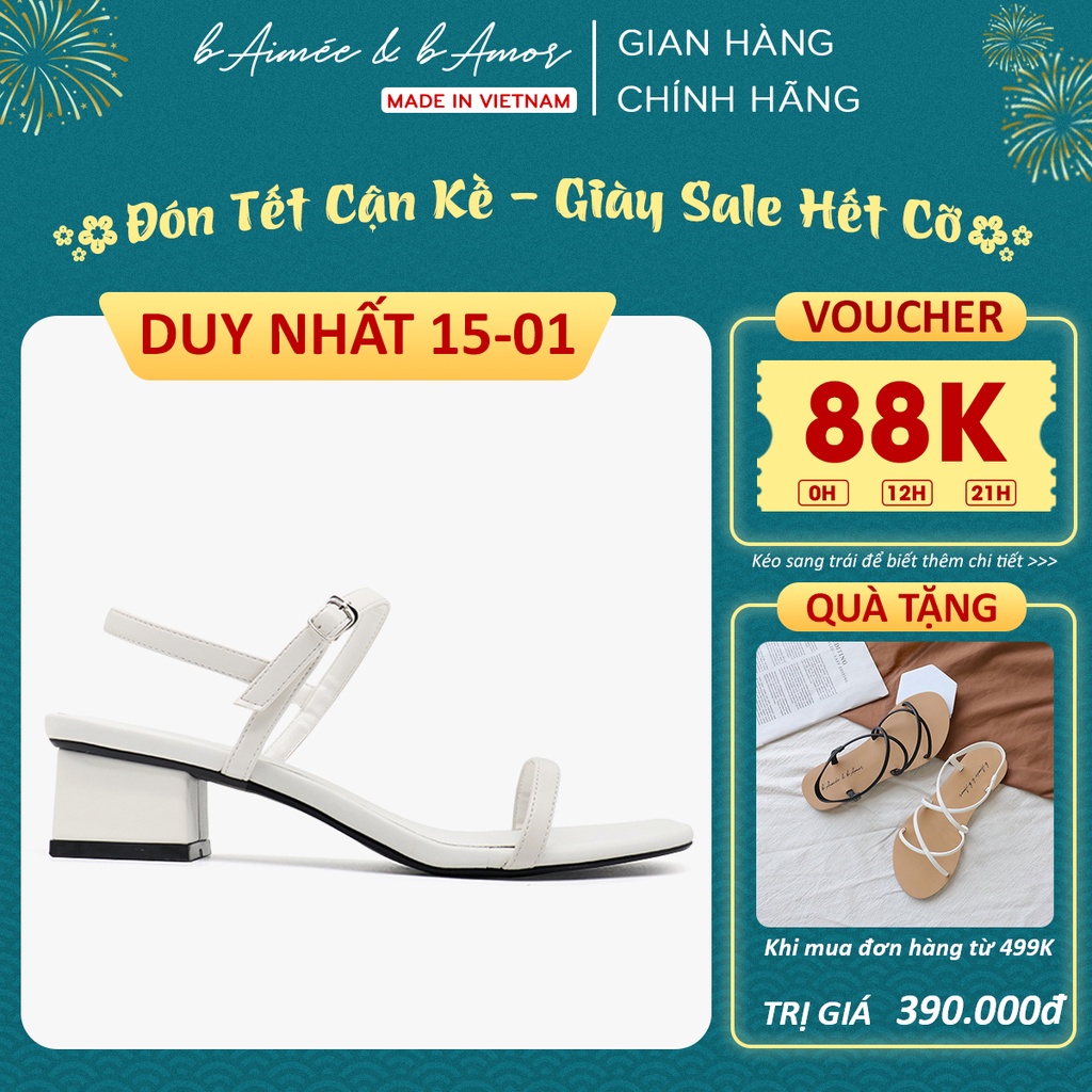 Giày cao gót nữ đế vuông 3cm quai mảnh mũi vuông thời trang bAimée &amp; bAmor - MS1588 01