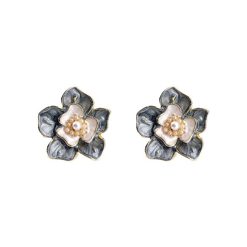 Bông Tai Hình Hoa Đính Ngọc Trai Thời Trang Sang Trọng Cho Nữ