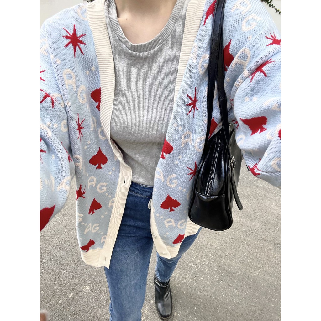 Anniegals - Áo len cardigan dệt kim dài tay - A-Gals Cardigan