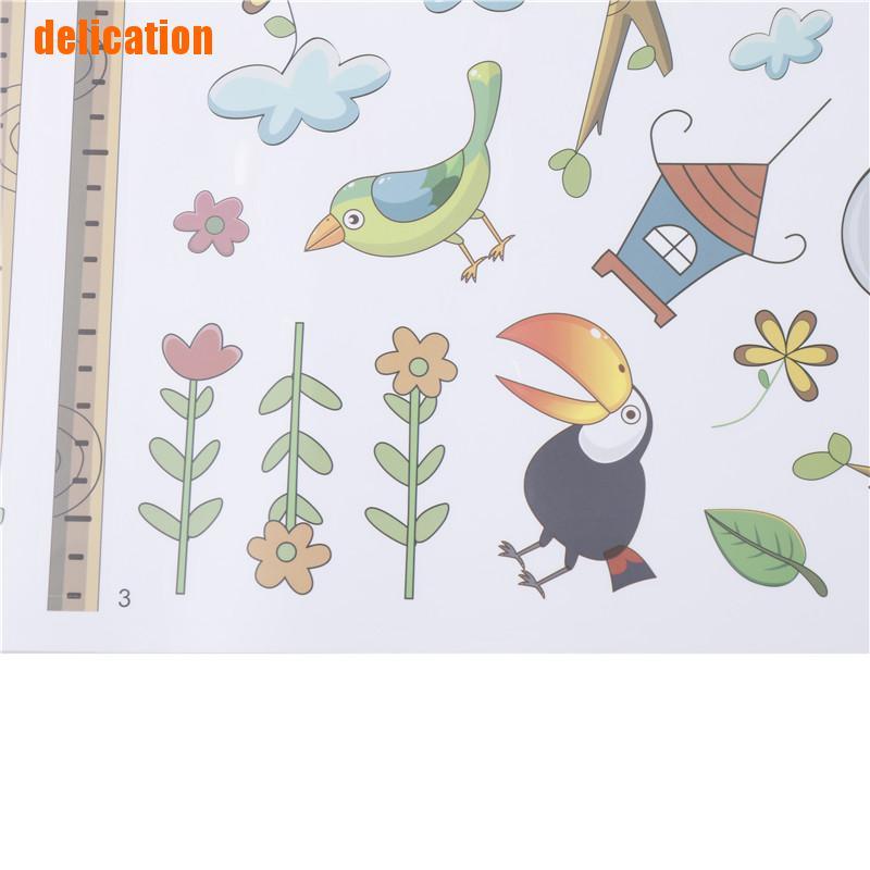 Miếng Dán Tường Hình Động Vật Dễ Thương Đo Chiều Cao Cho Bé