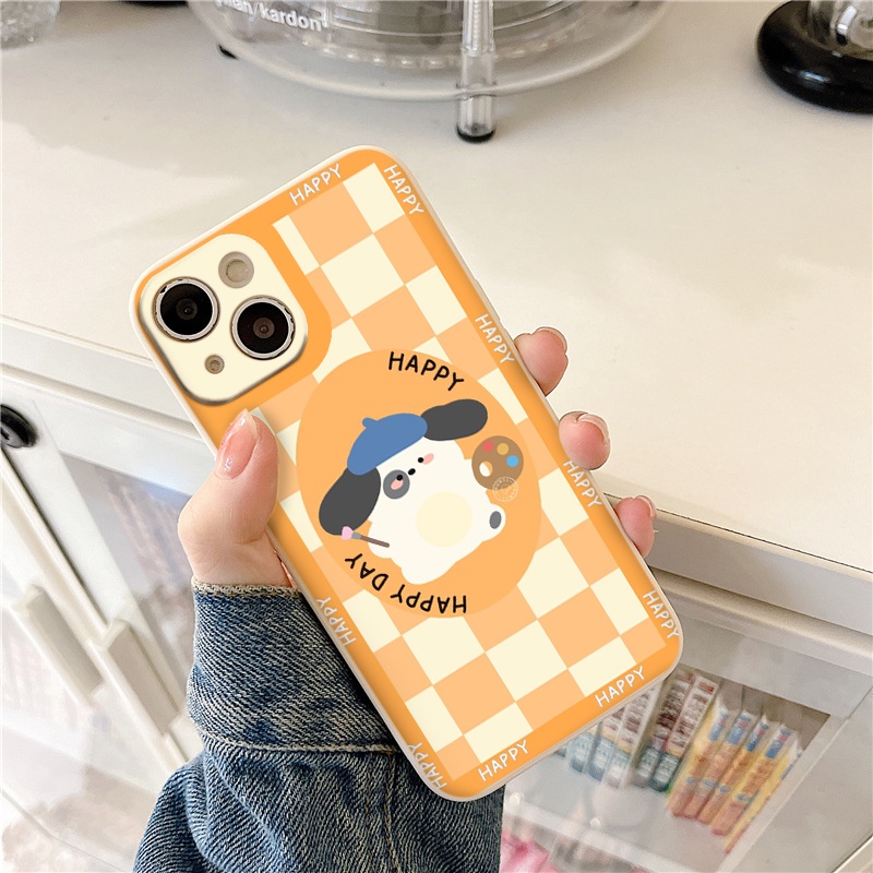 Ốp lưng iphone gấu happy day drawing đủ mã viền vuông iPhone 13 12 11 Pro Max 7/7Plus/8/8Plus/X/Xs/Xs Max/11/11pro