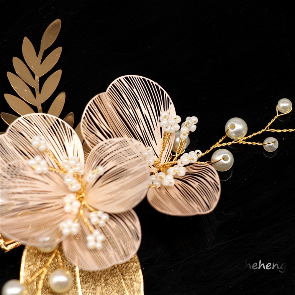 Kẹp Tóc Hình Cánh Hoa Màu Vàng Hợp Kim Chống Trượt Thời Trang Cho Nữ