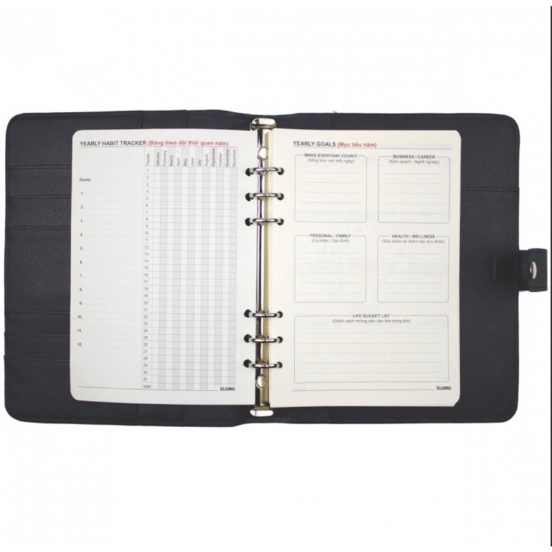 Sổ kẹp còng kế hoạch Kelvin Planner A5 200 trang - KLONG MS: 662