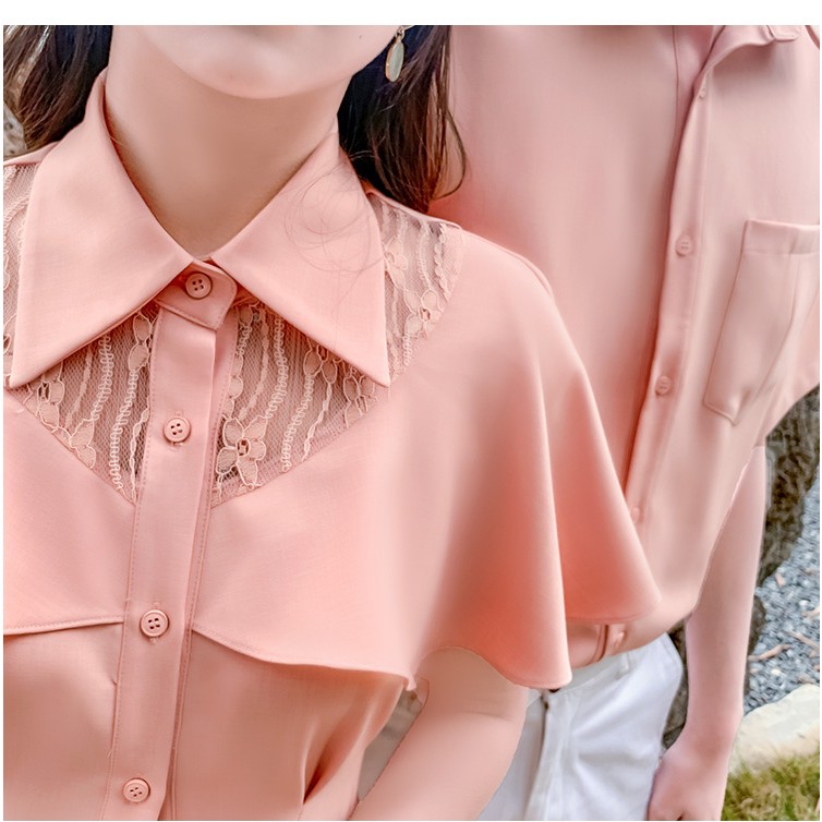 Áo đôi nam nữ ❤️FREESHIP❤️ Áo đôi váy sơ mi dễ thương chụp ảnh đi biển nam nữ Hàn Quốc COUPLE màu hồng AV87