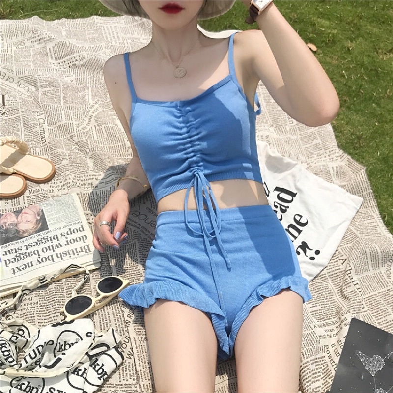 Molly bikini - Bộ bơi 2 mảnh áo dây gút, quần cạp cao bèo ống