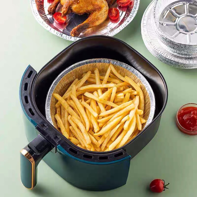 Combo 10 Khay Giấy Bạc Lót Nồi Chiên Không Dầu, Đĩa Nhôm, đĩa giấy bạc Đường Kính 20