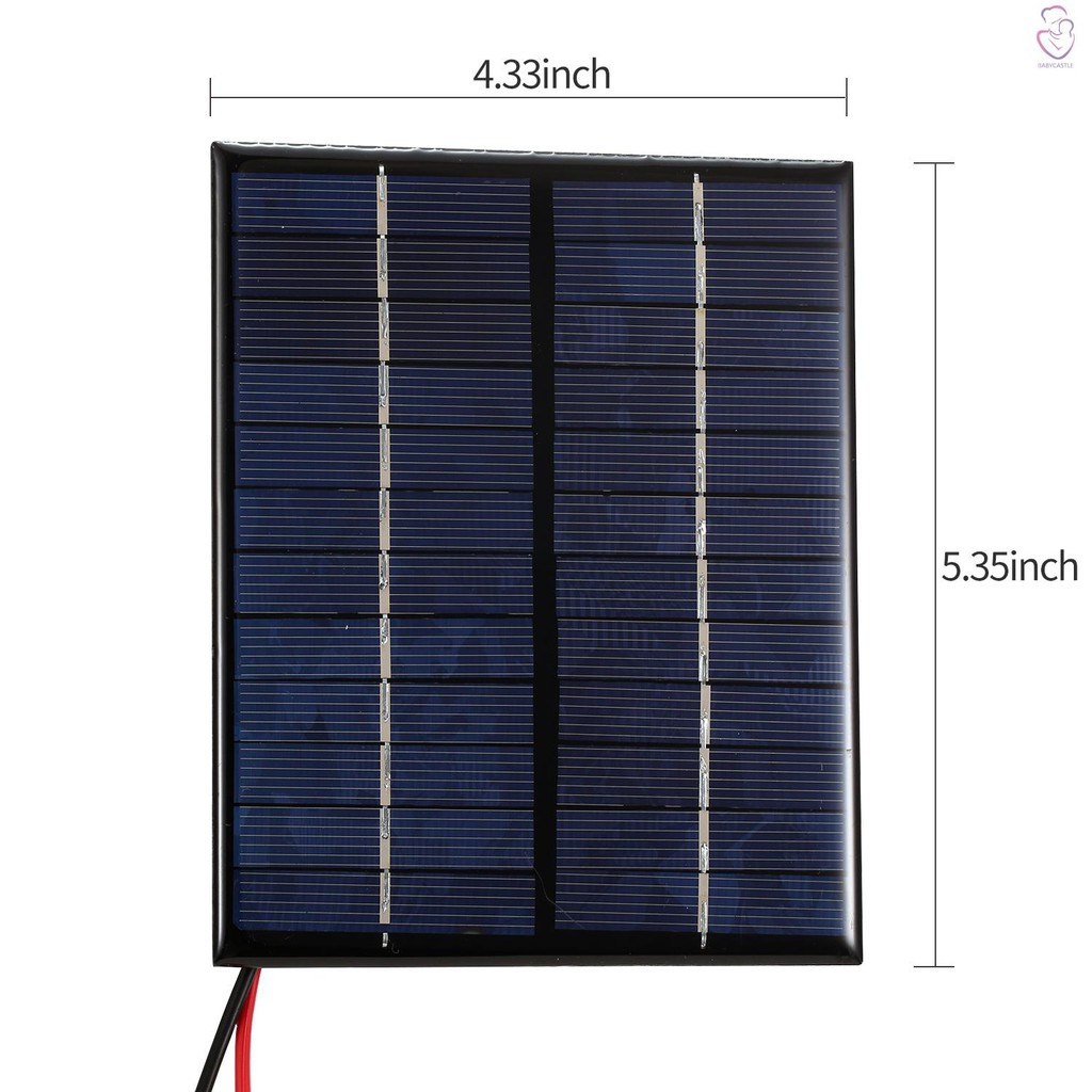 Tấm Pin Năng Lượng Mặt Trời 2w 12v Có Kẹp Gắn Quạt Tiện Dụng