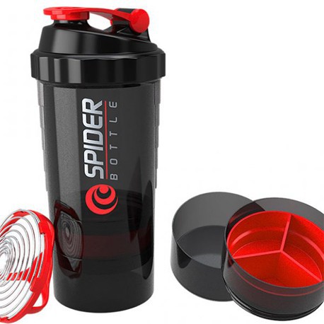 Bình lắc Spider tập gym 3 ngăn tiện dụng 600ml