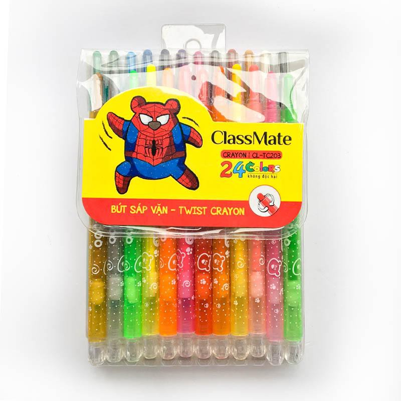 Bộ bút sáp vặn CLASSMATE 12,18,24 màu  loại dài- Hàng chính hãng