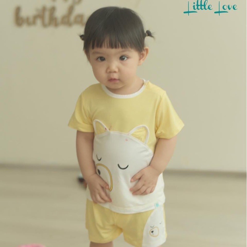 Bộ Cộc Tay Cho Bé Smoothy LIL LOVE Chất Bamboo Mềm Mịn Cho Bé 6 Tháng - 3 Tuổi