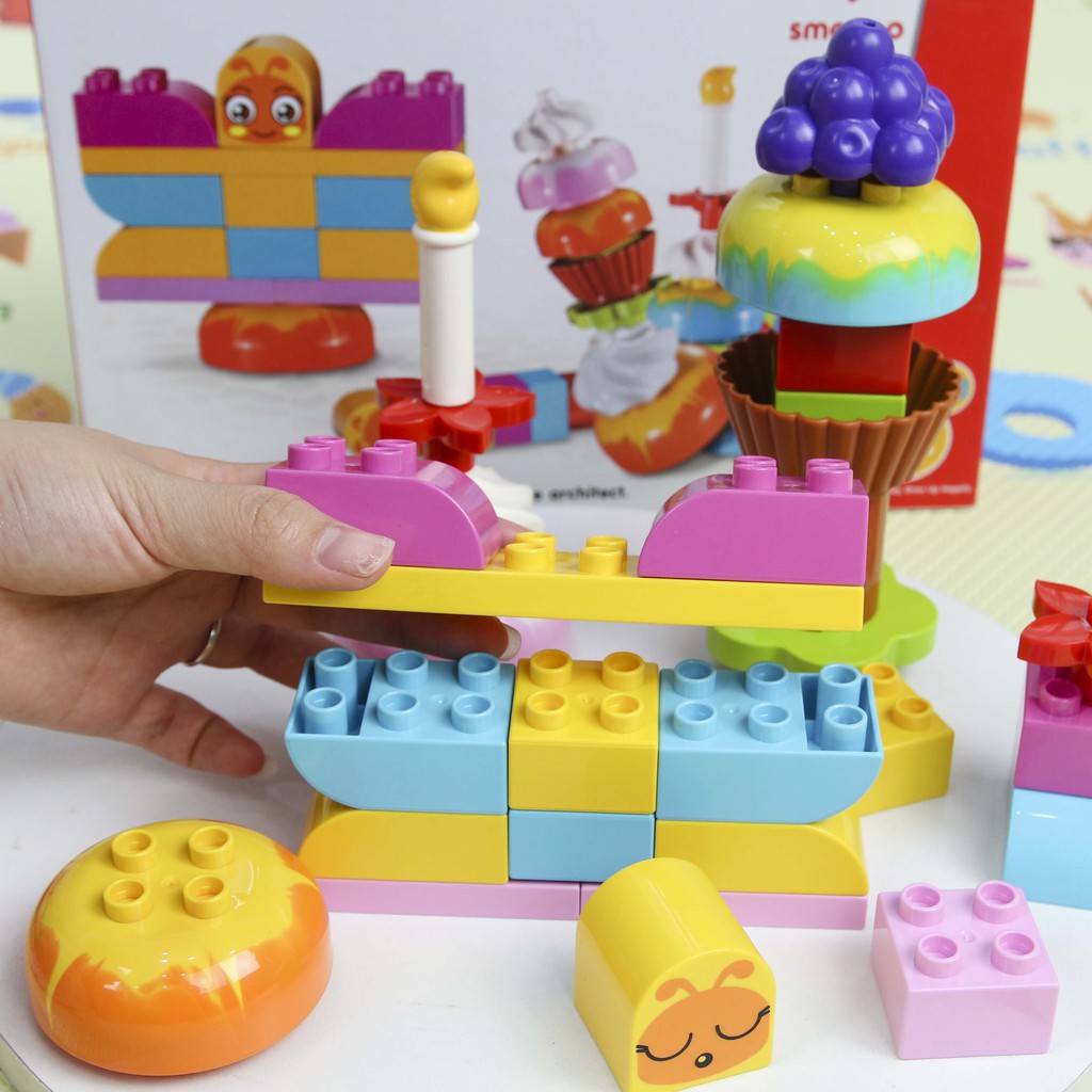 Bộ đồ chơi lắp ghép smoneo duplo Những ly kem nhiều màu 30 chi tiết Toyhouse 66001