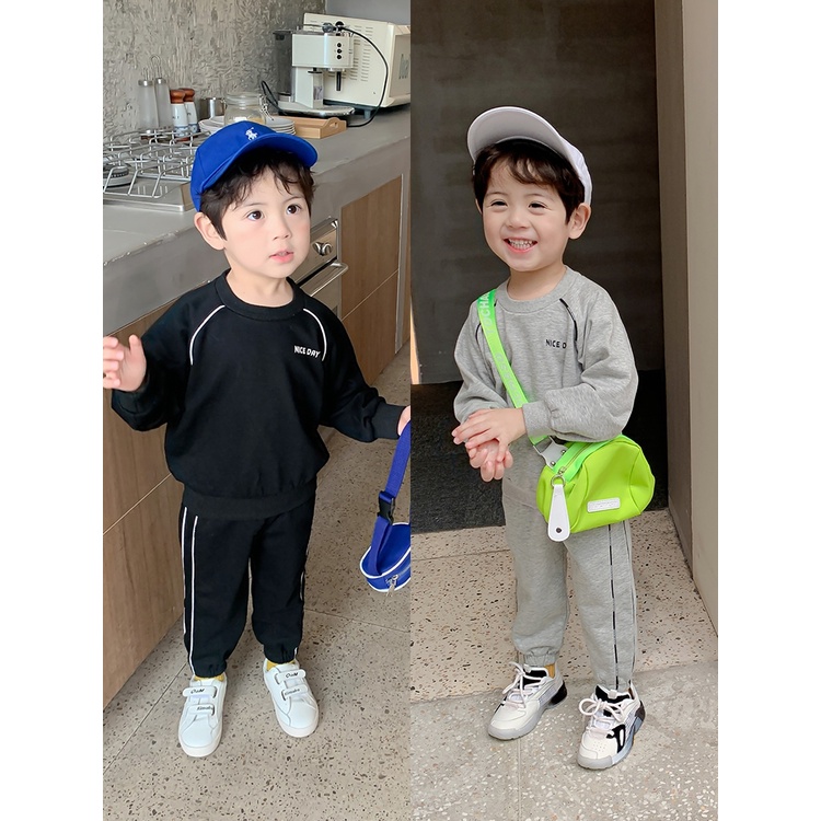 Bộ Quần Áo Phong Cách Hàn Quốc Cho Bé Trai Và Bé Gái, Chất liệu Nỉ Bông_Vi05