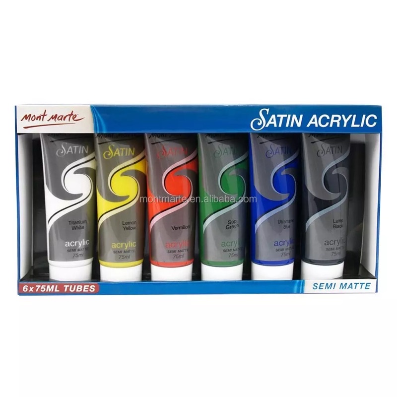 Màu acrylic Satin Mont marte cao cấp - Bộ 75ml x 6 màu