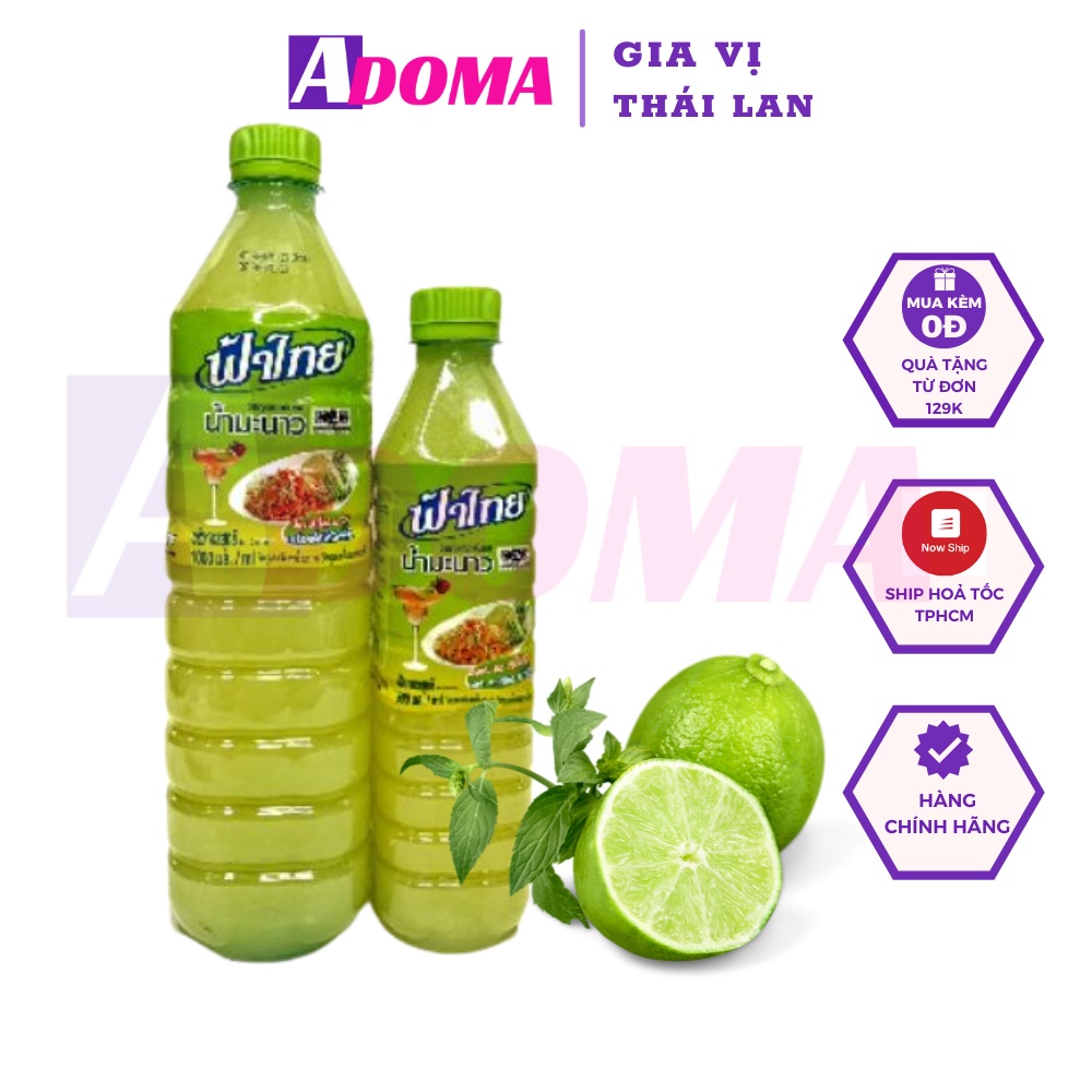 Nước cốt chanh Thương hiệu Fa Thai Thái Lan dùng pha chế và làm somtum - น้ำมะนาว ตราฟ้าไทย 1000 ml. ขวด