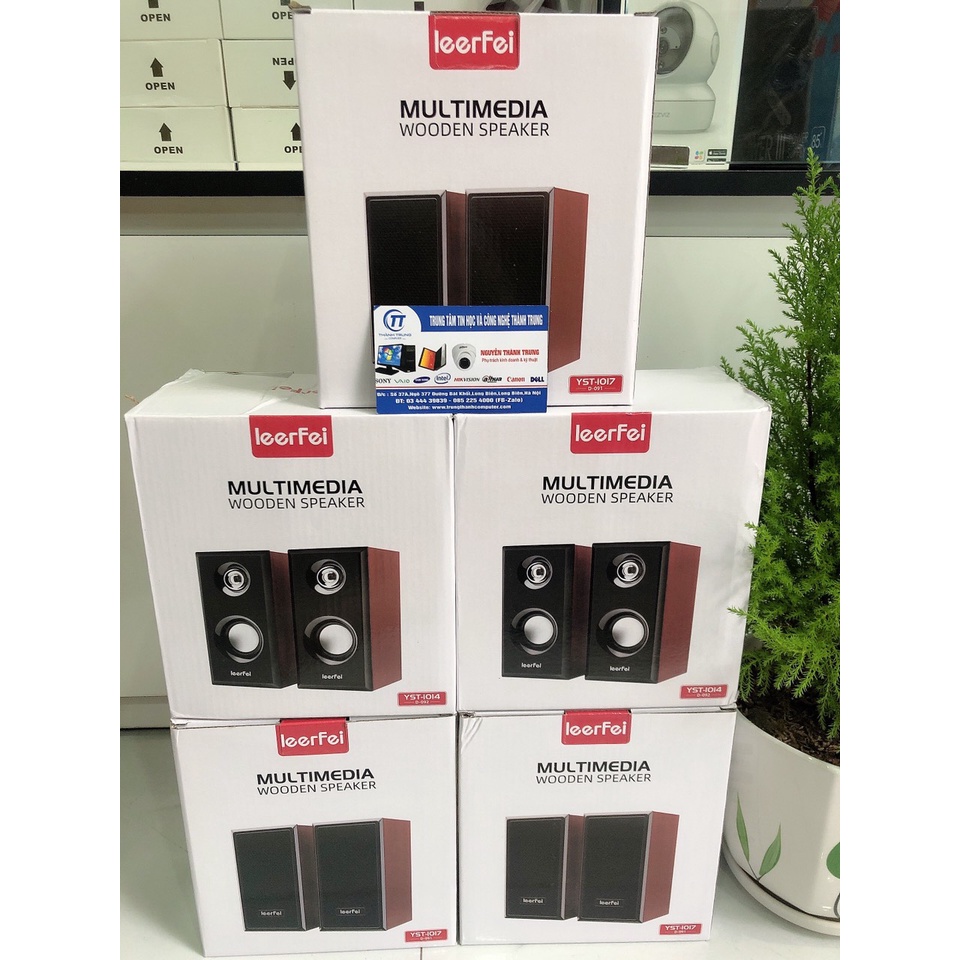 Loa gỗ máy tính 2.0 để bàn Leerfei E-350T, E-1001 E-350M Brown Sound Bar HD nhỏ gọn - Loa gỗ dài Nghe Bass Siêu Hay