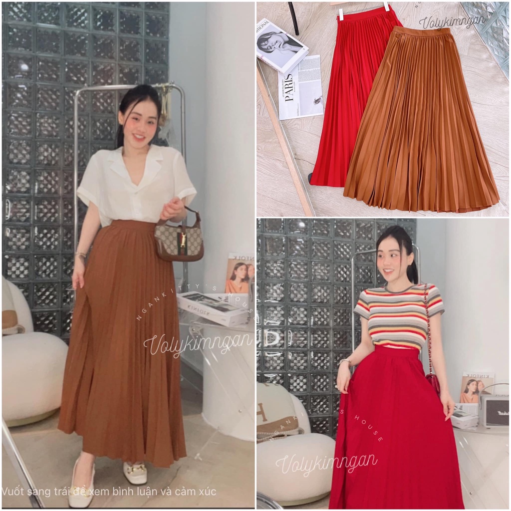 Chân Váy Dập Li Dài