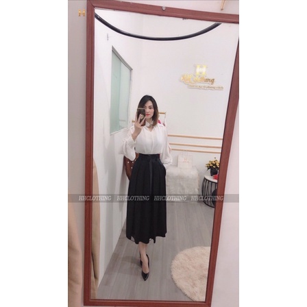 Áo đính đá, chân váy lụa thiết kế HH Clothing