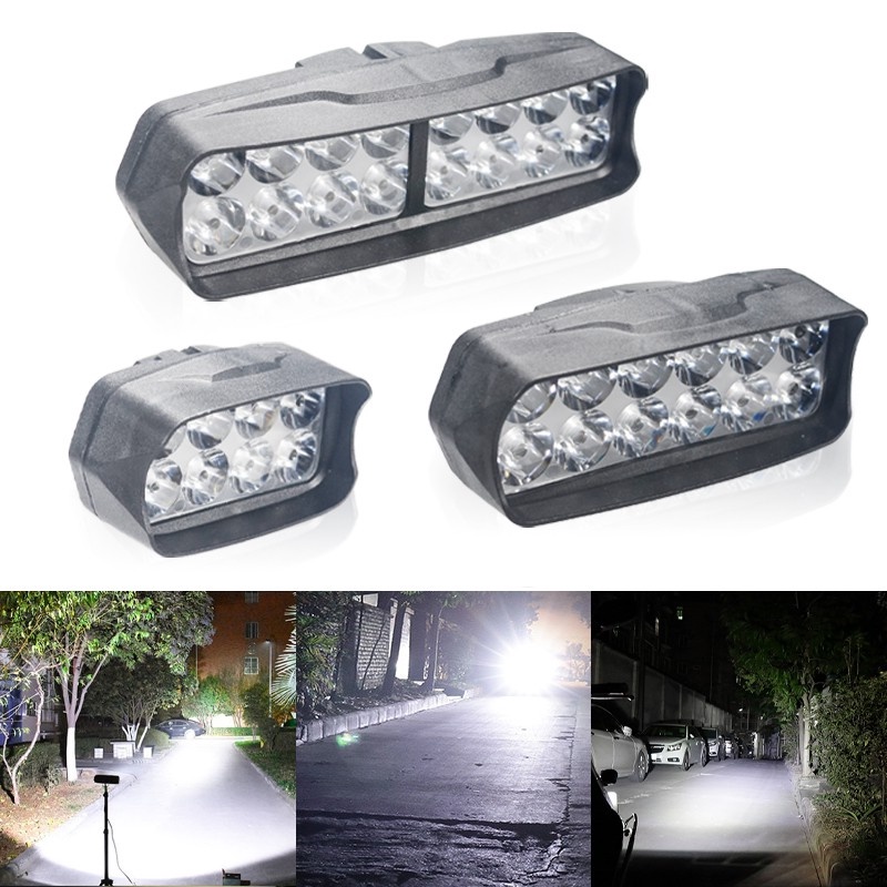 Đèn pha Uni-shine làm việc 8/12/16 bóng 12/18/24W 2400LM 12V cho xe máy ATV