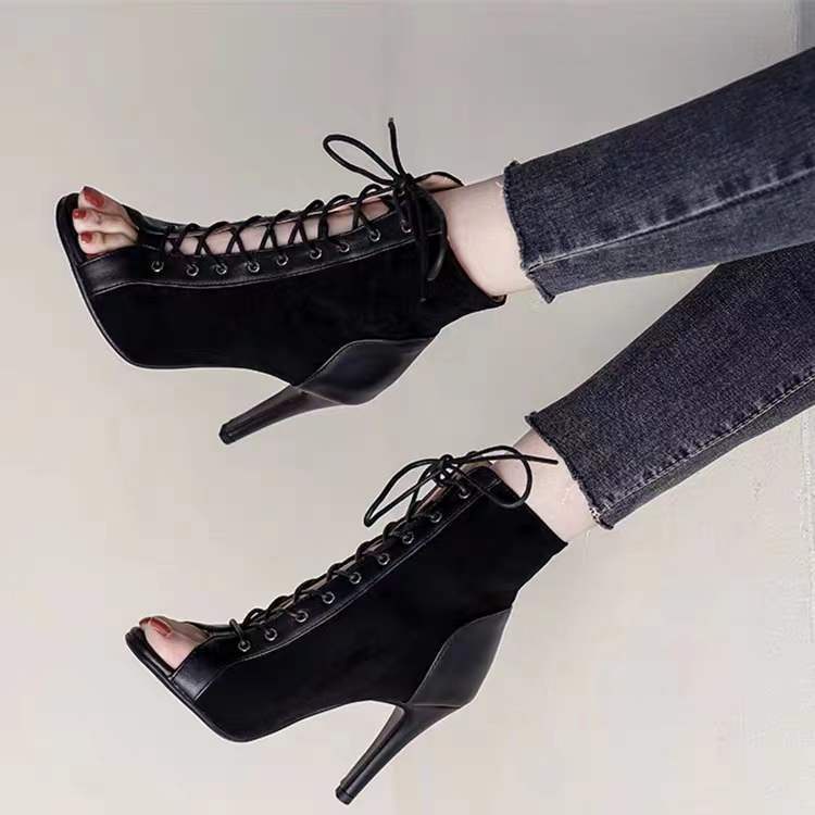 Giày Cao Gót Hở Mũi Cột Dây Thời Trang Quyến Rũ Cho Nữ