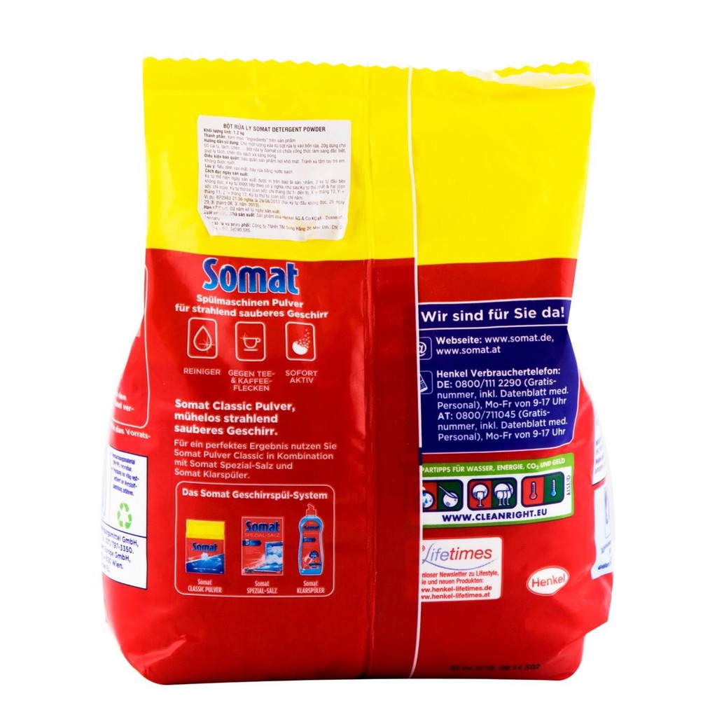 Bột rửa bát cho máy Somat Dishwasher Powder 1.2kg