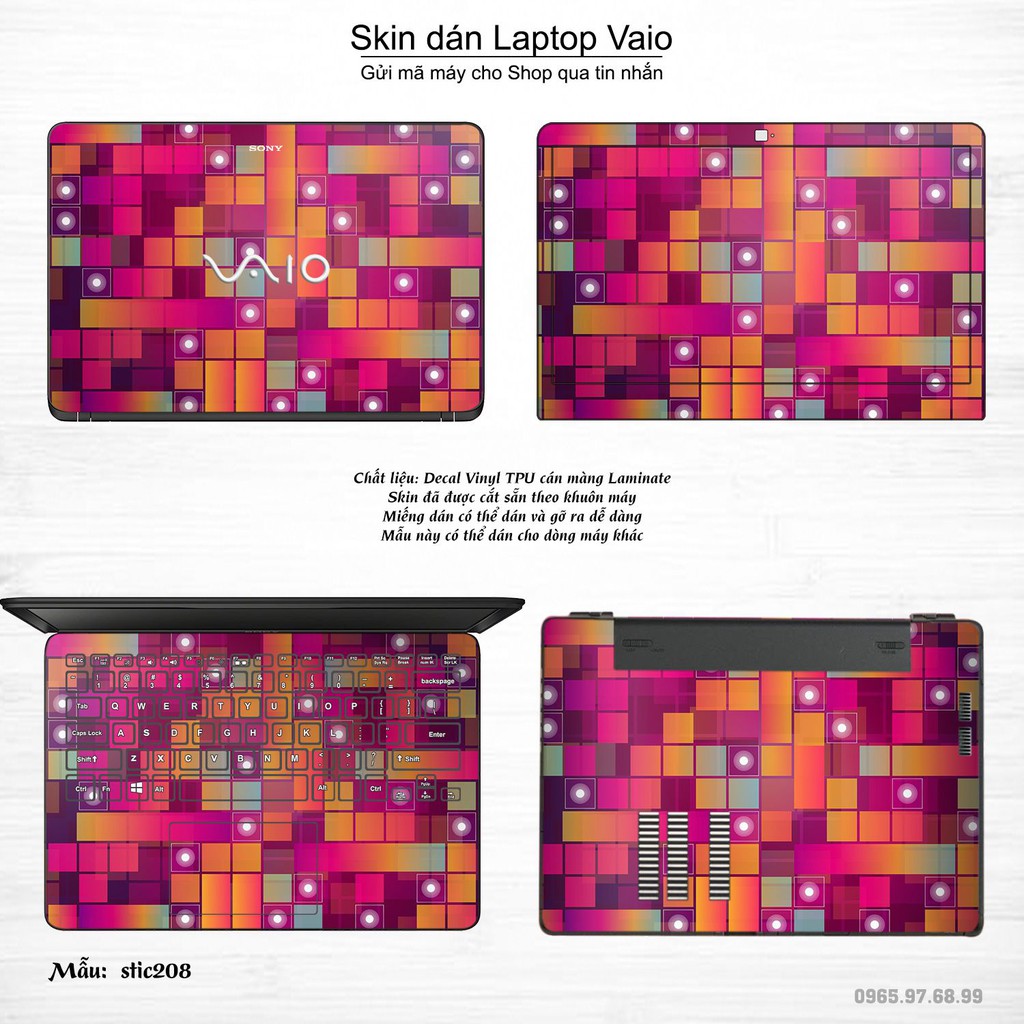 Skin dán Laptop Sony Vaio in hình Hoa văn sticker _nhiều mẫu 34 (inbox mã máy cho Shop)