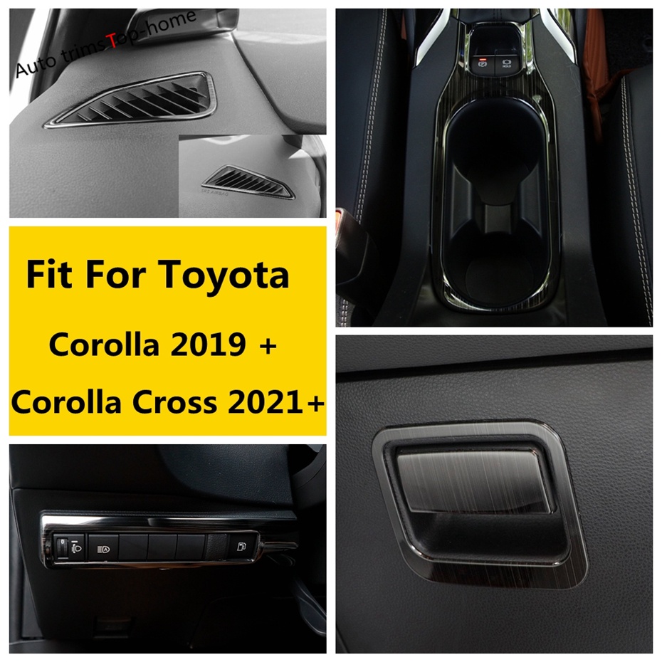 Viền Bọc Bàn Đạp & Cần Sang Số & Cốc Nước Cho Toyota Corolla 2019-2022 / Corolla Cross 2021-2022
