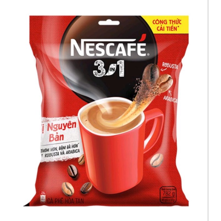 Cà phê hòa tan Nescafe 3in1 túi 46 gói x 17g