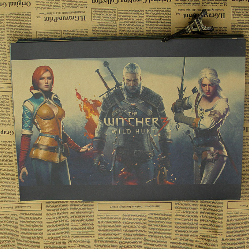 Poster Phim The Witcher 3 Wild Trang Trí Quán Cà Phê