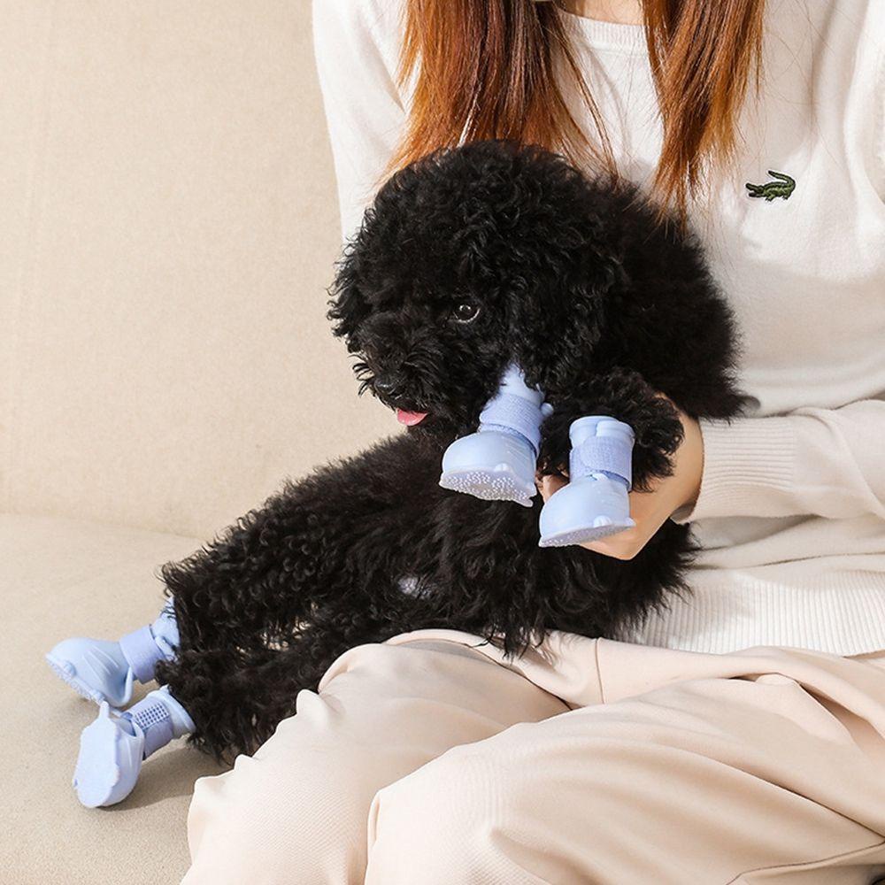 Bộ 4 Vỏ Bọc Giày Đi Mưa Chống Trượt Thoáng Khí Dành Cho Chó Nhỏ