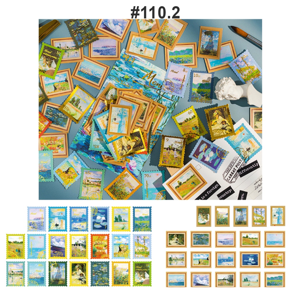 Sticker chủ đề tranh trang trí Scrapbook, sổ tay, vở  (set 40 stickers)- [ 110 ]