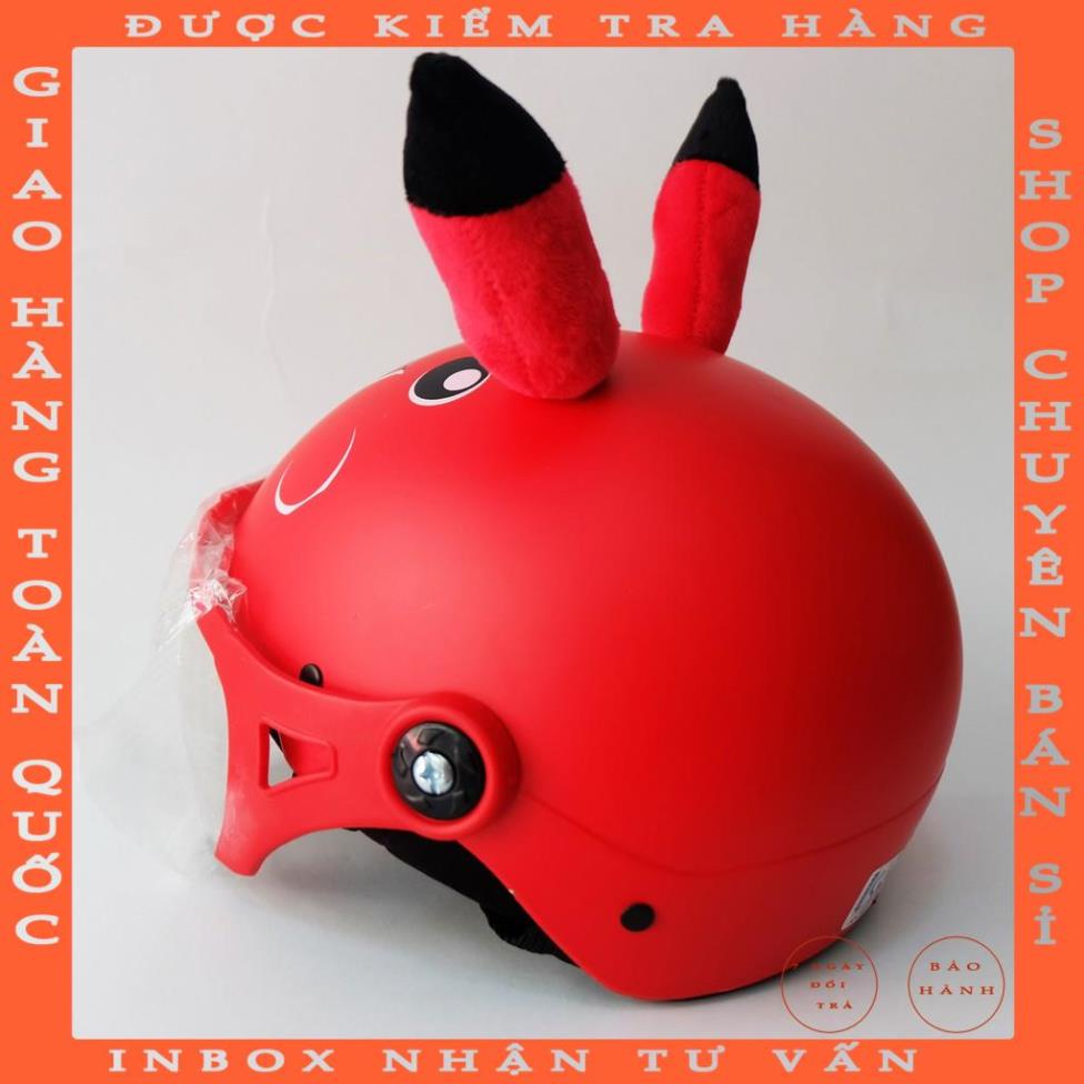 MŨ BẢO HIỂM TRẺ EM,CHO BÉ 2 ĐẾN 8 TUỔI,PIKACHU CÓ KÍNH-ĐẠT CHUẨN lymuilan