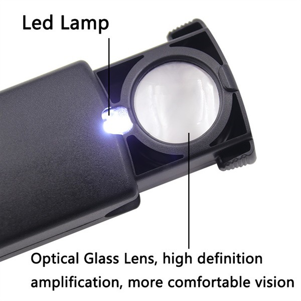 Móc khóa kính lúp có đèn led xem linh kiện ic