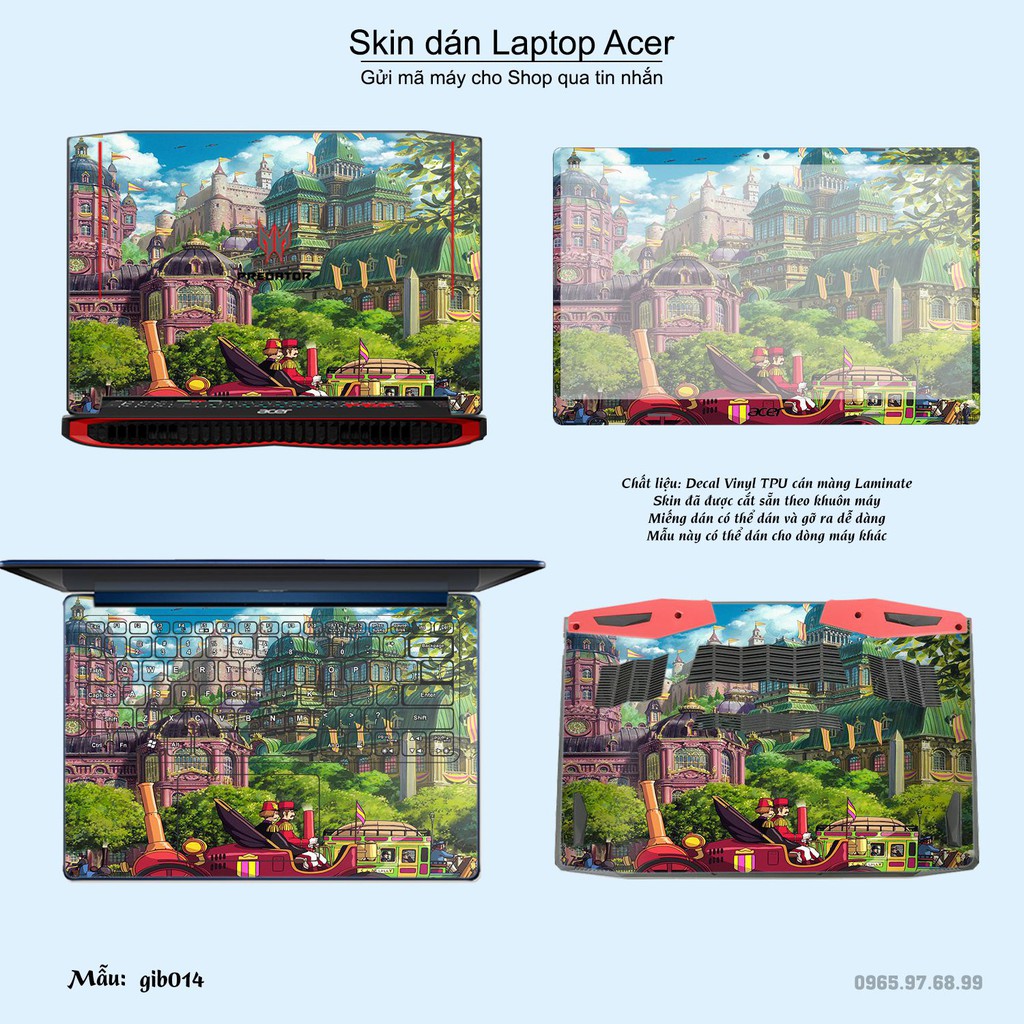 Skin dán Laptop Acer in hình Ghibli image (inbox mã máy cho Shop)