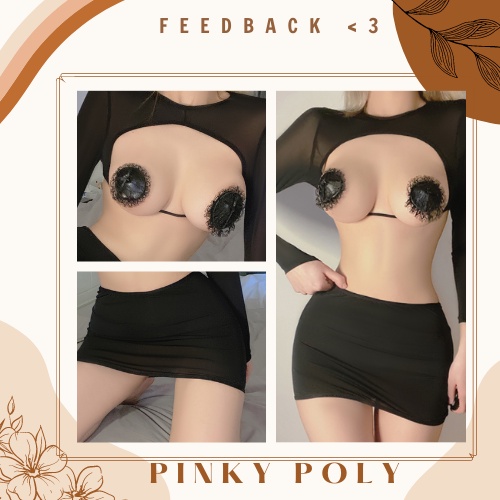 Set Cosplay Cô Thư Kí Hở Ngực Quyến Rũ kèm miếng dán ngực cùng màu, set cosplay sexy PinkyPoly CP19 | BigBuy360 - bigbuy360.vn
