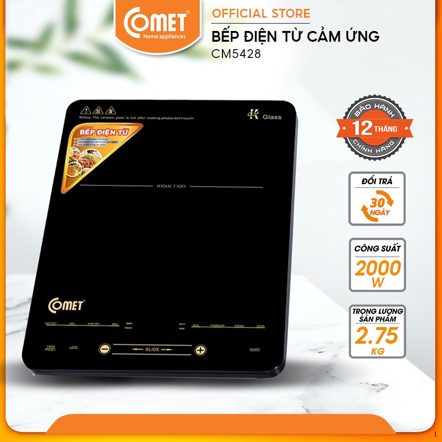 Bếp điện từ Comet CM5428 2000W cảm ứng - tặng nồi inox