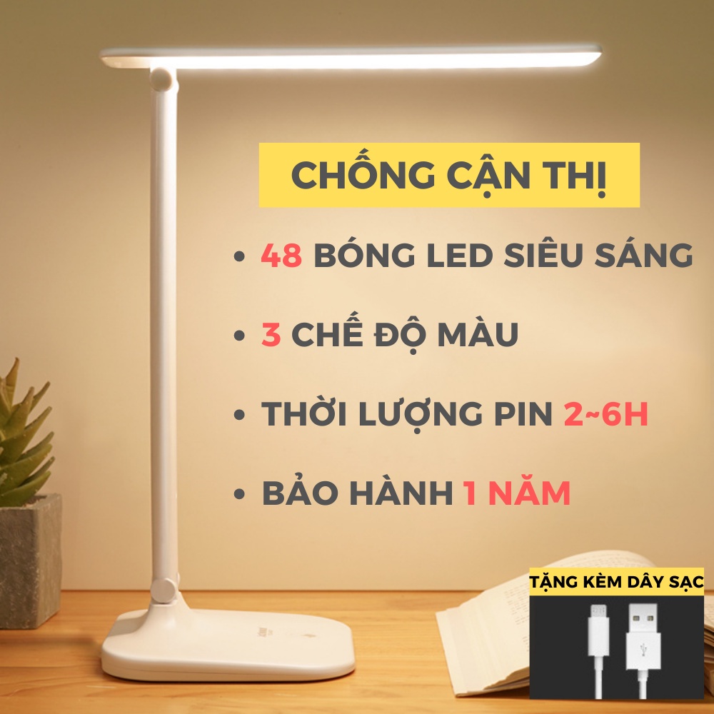 Đèn LED Để Bàn Đèn Học Đèn Đọc Sách Tích Điện Siêu Sáng Chống Cận Thị TGX-782 - Shop Nado